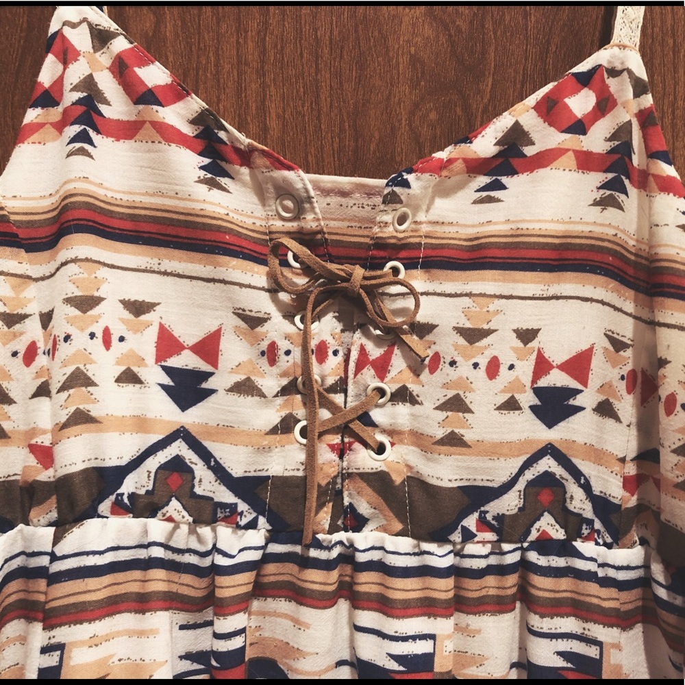 Bohemian Geometric Pattern Long Dress - Picture 5 of 8
